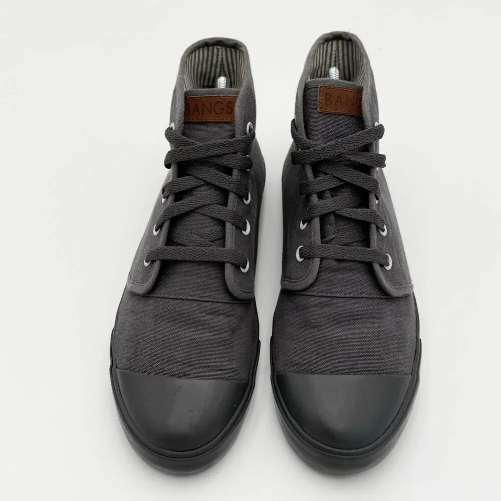 Bangs Onyx Dark Gray High Top Lace Up Canvas Sneakers - US Women’s 9 / Men’s 7.5